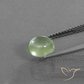 Prehnite Gemstone in 7.3 x 6.7 mm Size for Sale, Prehnite Stone in Pale Pear Green Color