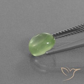 Prehnite Gemstone in 7.7 x 6.8 mm Size for Sale, Prehnite Stone in Medium Green Color