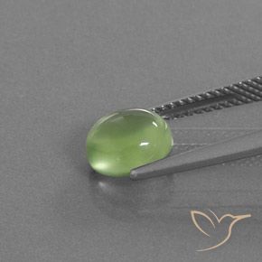 Prehnite Gemstone in 7.8 x 7.2 mm Size for Sale, Prehnite Stone in Pale Pear Green Color