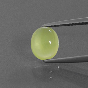 Amarillo limón claro Prehnite Gema - 2.2ct Cabujón Óvalo (ID: 376686)