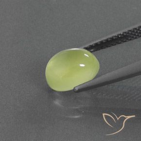 Prehnite Gemstone in 8.4 x 6.4 mm Size for Sale, Prehnite Stone in Light Yellow Color