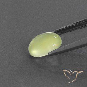 Prehnite Gemstone in 9 x 7 mm (calibrated) Size for Sale, Prehnite Stone in Light Lemon Yellow Color