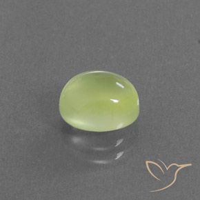 2.55 ct Yellow Prehnite Stone, Natural Prehnite in Oval Cabochon Shape for Sale