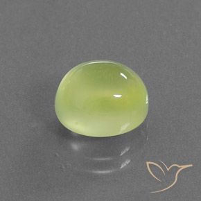 4.59 ct Yellow Prehnite Stone, Natural Prehnite in Oval Cabochon Shape for Sale