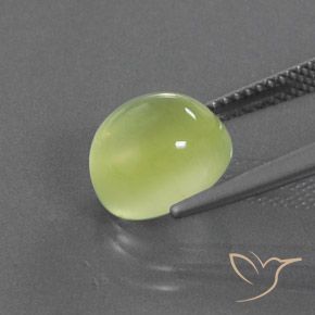 Prehnite Gemstone in 10 x 8.5 mm Size for Sale, Prehnite Stone in Light Yellow Color
