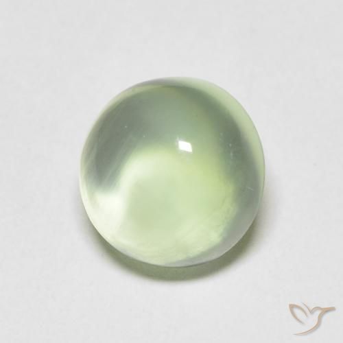 2.34 ct Green Prehnite Stone, Natural Prehnite in Round Cabochon Shape for Sale