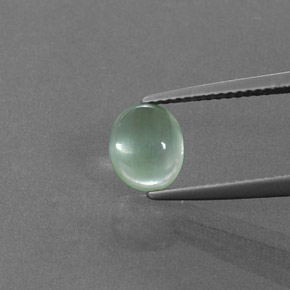 Verde menta Prehnite Gema - 1.5ct Cabujón Óvalo (ID: 376714)