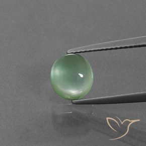 2.40ct Natural Light Mint Prehnite, Oval, Transparent
