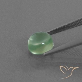Prehnite Gemstone in 7.8 x 7.2 mm Size for Sale, Prehnite Stone in Light Mint Color