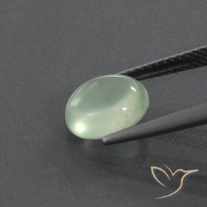 Prehnite Gemstone in 9 x 8 mm Size for Sale, Prehnite Stone in Pale Yellowish Green Color