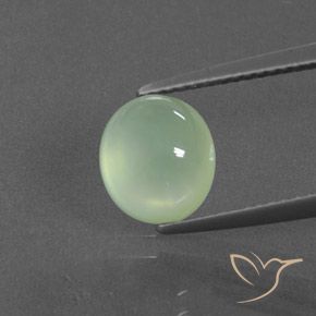 3.11ct Natural Light Yellow Green Prehnite, Oval, Transparent/Translucent