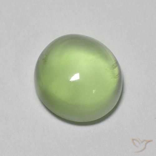 Prehnite Gemstone in 8 x 7.5 mm Size for Sale, Prehnite Stone in Yellowish Green Color