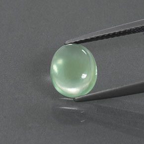 Light Mint Prehnite Gem - 1.8ct Oval Cabochon (ID: 376736)