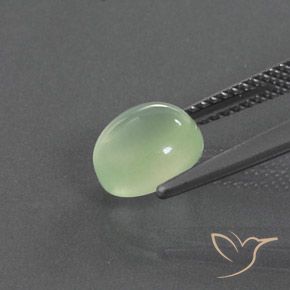 Prehnite Gemstone in 8.2 x 7.4 mm Size for Sale, Prehnite Stone in Yellow Green Color