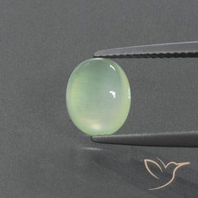 2.21ct Natural Light Pear Green Prehnite, Oval, Transparent/Translucent