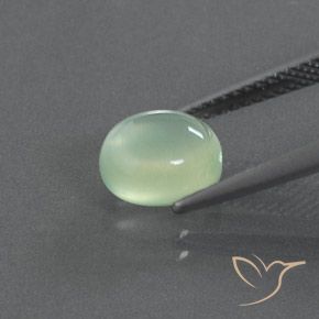 Prehnite Gemstone in 8.5 x 6.9 mm Size for Sale, Prehnite Stone in Light Pear Green Color