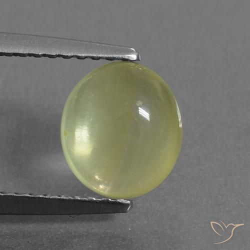 2.13ct Natural Light Greenish Yellow Prehnite, Oval, Transparent