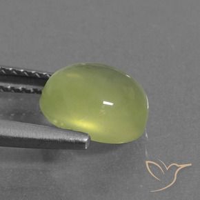 Prehnite Gemstone in 8.1 x 7.2 mm Size for Sale, Prehnite Stone in Light Greenish Yellow Color