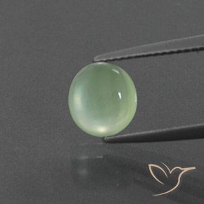 2.17ct Natural Light Pear Green Prehnite, Oval, Transparent/Translucent