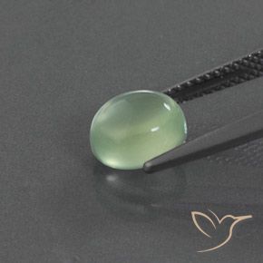 Prehnite Gemstone in 7.9 x 7.2 mm Size for Sale, Prehnite Stone in Light Pear Green Color