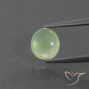 1.76ct Natural Pale Lime Green Prehnite, Oval, Transparent