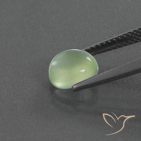 Prehnite Gemstone in 7.8 x 7 mm Size for Sale, Prehnite Stone in Pale Lime Green Color