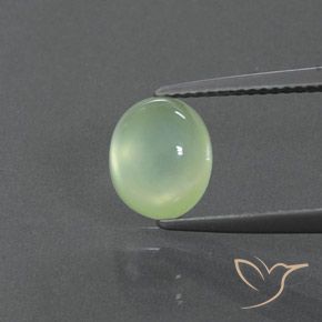 2.34ct Natural Light Yellowish Green Prehnite, Oval, Transparent/Translucent