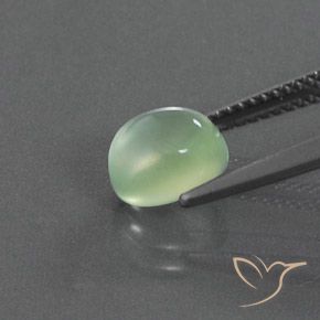 Prehnite Gemstone in 8.2 x 6.9 mm Size for Sale, Prehnite Stone in Light Yellowish Green Color