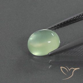 Prehnite Gemstone in 8.6 x 7.2 mm Size for Sale, Prehnite Stone in Pale Yellowish Green Color