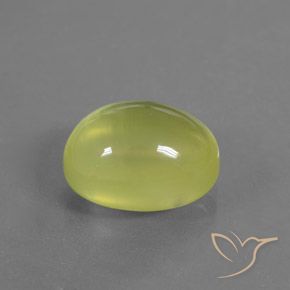 5.05 ct Yellow Prehnite Stone, Natural Prehnite in Oval Cabochon Shape for Sale