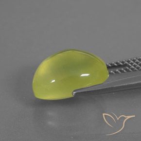 Prehnite Gemstone in 11.4 x 8.6 mm Size for Sale, Prehnite Stone in Light Yellow Color