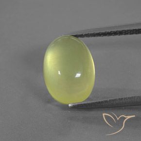 3.47ct Natural Light Greenish Yellow Prehnite, Oval, Transparent/Translucent