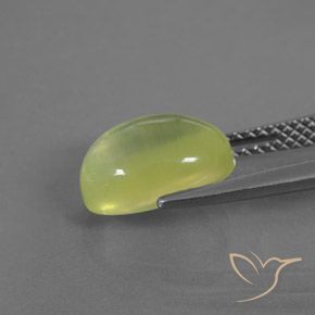 Prehnite Gemstone in 10.4 x 7.6 mm Size for Sale, Prehnite Stone in Light Greenish Yellow Color