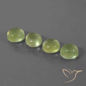 6.69 ctw Yellow Prehnite Stones, Natural Prehnite in Oval Cabochon Shape for Sale