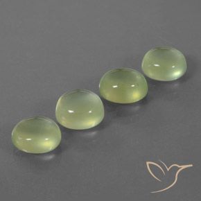 8.04 ctw Green Prehnite Stones, Natural Prehnite in Oval Cabochon Shape for Sale