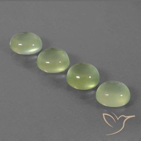 10.32 ctw Green Prehnite Stones, Natural Prehnite in Oval Cabochon Shape for Sale