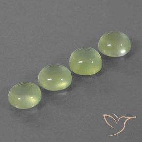 9.12 ctw Green Prehnite Stones, Natural Prehnite in Oval Cabochon Shape for Sale