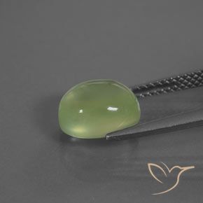 Prehnite Gemstone in 9.2 x 7.6 mm Size for Sale, Prehnite Stone in Medium Green Color
