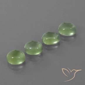 8.53 ctw Green Prehnite Stones, Natural Prehnite in Oval Cabochon Shape for Sale