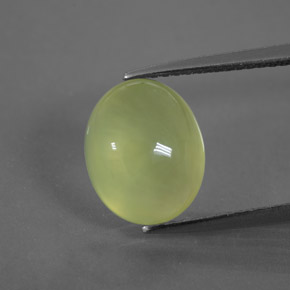 Amarillo claro Prehnite Gema - 3.8ct Cabujón Óvalo (ID: 376880)