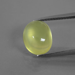 Light Yellow Prehnite Gem - 3.7ct Oval Cabochon (ID: 376883)