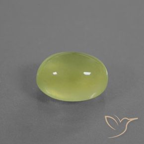 4.47 ct Yellow Prehnite Stone, Natural Prehnite in Oval Cabochon Shape for Sale