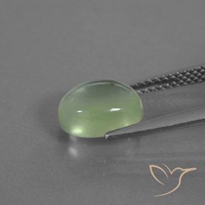 Prehnite Gemstone in 9.2 x 7.3 mm Size for Sale, Prehnite Stone in Very Light Green Color