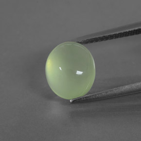 Желто-зеленый Пренит Камень - 3.4ct Овал Кабошон (ID: 376904)