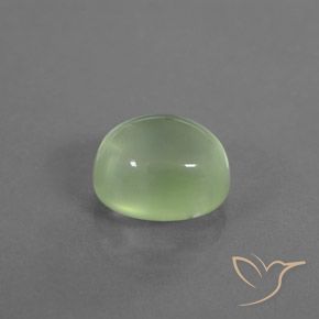 3.45 ct Green Prehnite Stone, Natural Prehnite in Oval Cabochon Shape for Sale