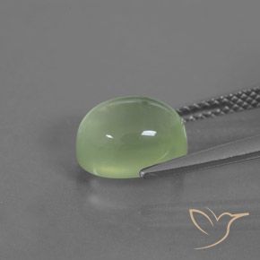 Prehnite Gemstone in 9.5 x 7.4 mm Size for Sale, Prehnite Stone in Pale Pear Green Color