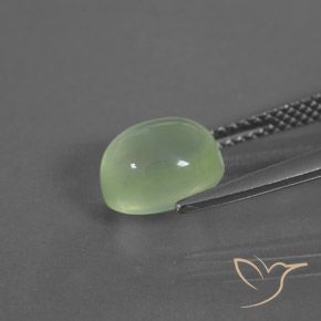 Prehnite Gemstone in 8.6 x 7.1 mm Size for Sale, Prehnite Stone in Medium Green Color