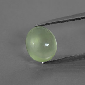 Pale Pear Green Пренит Камень - 2.8ct Овал Кабошон (ID: 376907)