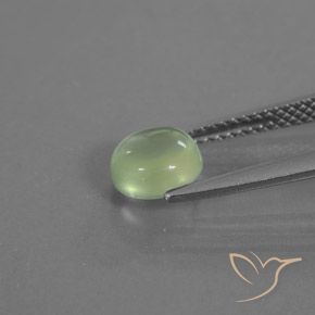 Prehnite Gemstone in 6.6 x 6.2 mm Size for Sale, Prehnite Stone in Pale Green Color