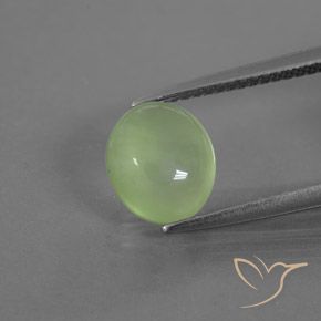 2.43ct Natural Pale Pear Green Prehnite, Oval, Transparent/Translucent